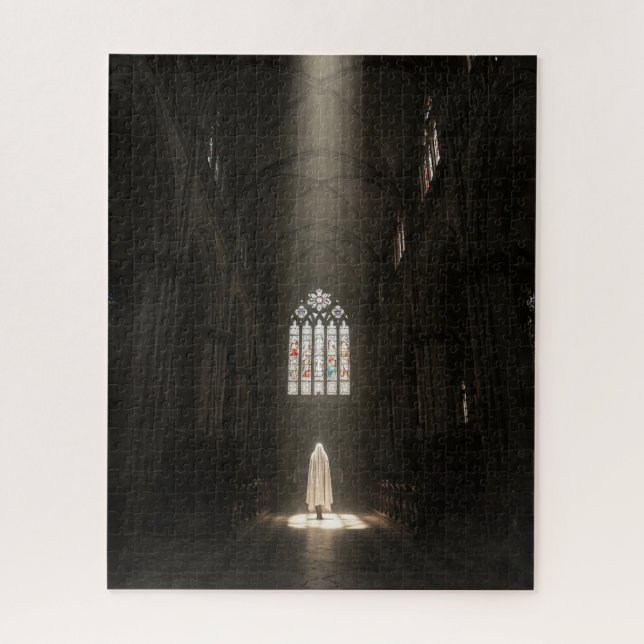 Quebra-cabeça Sunlit Estando na antiga Catedral Misteriosa (Vertical)