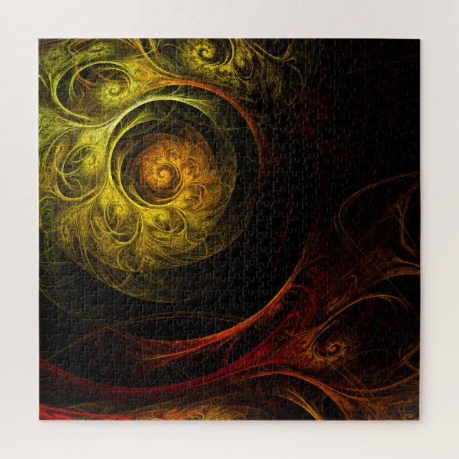 Quebra-cabeça Sunrise Floral Red Abstrato Art (Vertical)