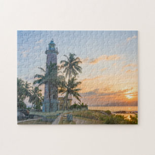 Quebra-cabeça Sunrise no farol de Galle Fort, Sri Lanka