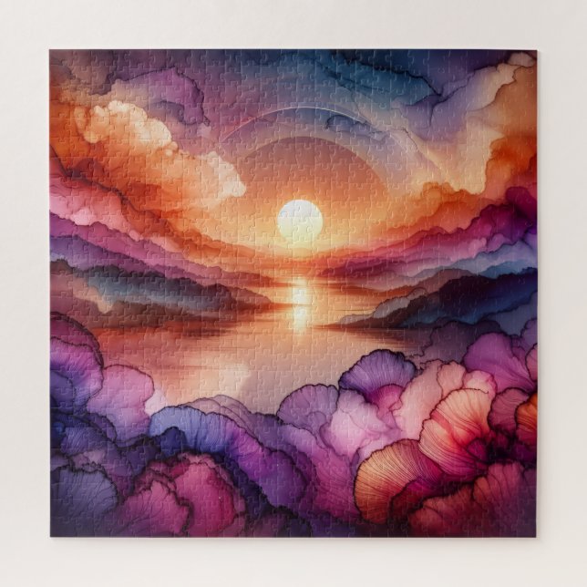 Quebra-cabeça Sunset Alcohol Ink (Vertical)