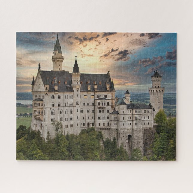 Quebra-cabeça Sunset at Neuschwanstein Castle, Germany Bavaria  (Horizontal)