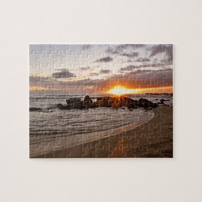 Quebra-cabeça Sunset em Kauaii - Havaí - 8x10 - 110 pc (Horizontal)