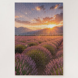 Quebra-cabeça Sunset Lavender Field Jigsaw Puzzle