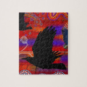 Quebra-cabeça Sunset no lago Wendouree Arte aborígena australian