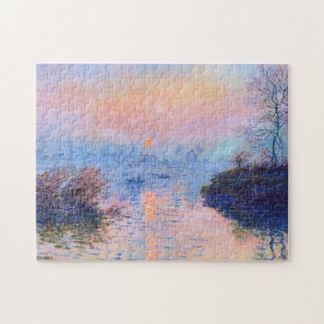 Quebra-cabeça Sunset no Sena em Lavacourt Monet Fine Art (Horizontal)