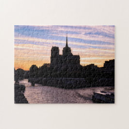Quebra-cabeça Sunset on Notre Dame de Paris - Paris, France