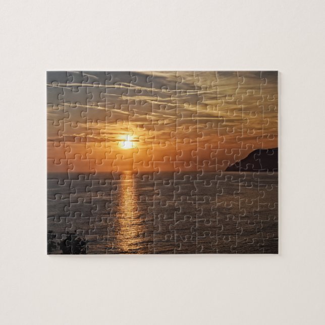 Quebra-cabeça Sunset on the Cinque Terre, Italia - 8x10 - 110 pc (Horizontal)