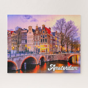 Quebra-cabeça Sunset Over Amsterdam, Países Baixos