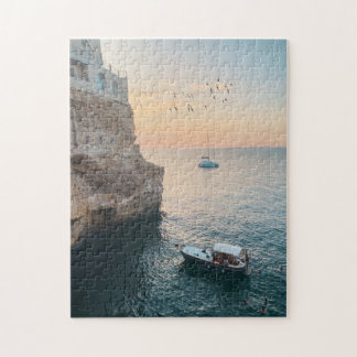 Quebra-cabeça Sunset over Cliffside in Polignano a Mare, Itália