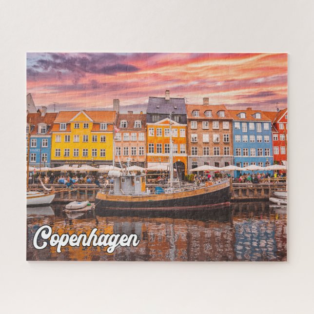 Quebra-cabeça Sunset Over Copenhagen, Dinamarca (Horizontal)