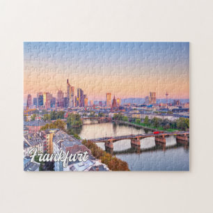 Quebra-cabeça Sunset Over Frankfurt, Alemanha