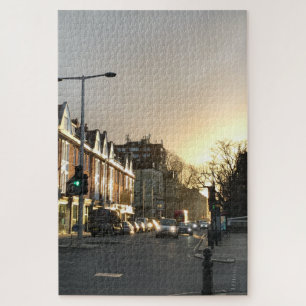 Quebra-cabeça Sunset over Fulham Road, Chelsea, Londres, Reino U