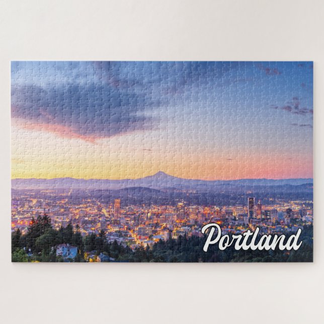 Quebra-cabeça Sunset Over Portland, Oregon (Horizontal)