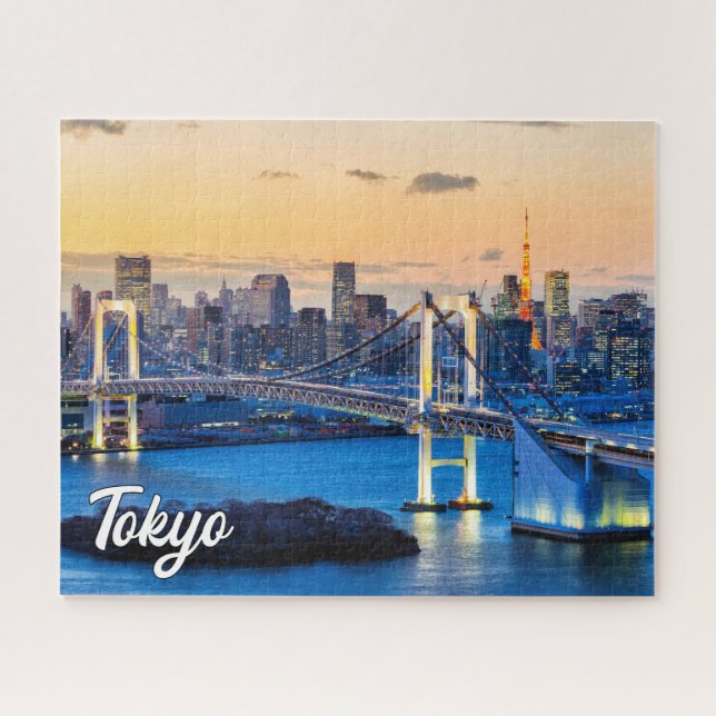 Quebra-cabeça Sunset Over Tokyo, Japão (Horizontal)