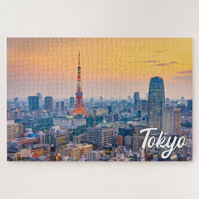 Quebra-cabeça Sunset Over Tokyo, Japão (Horizontal)