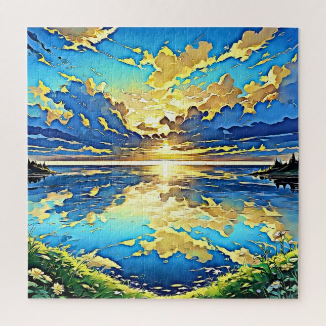 Quebra-cabeça Sunset Respirador Sobre Água (Vertical)