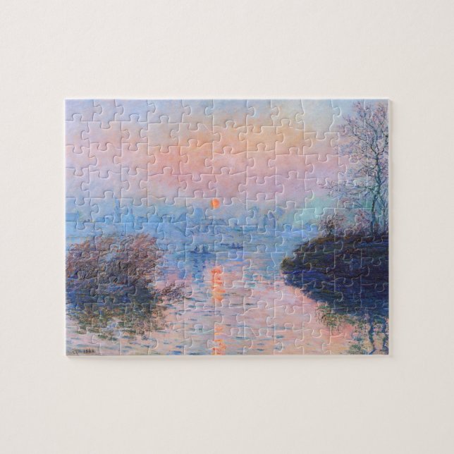 Quebra-cabeça Sunset, Sena em Lavacourt Monet, Belas Artes (Horizontal)