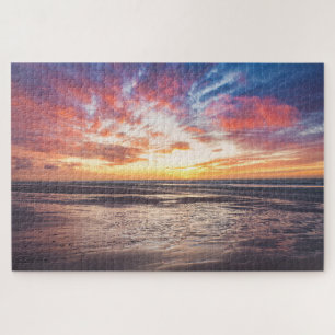 Quebra-cabeça Sunset sobre praia e mar
