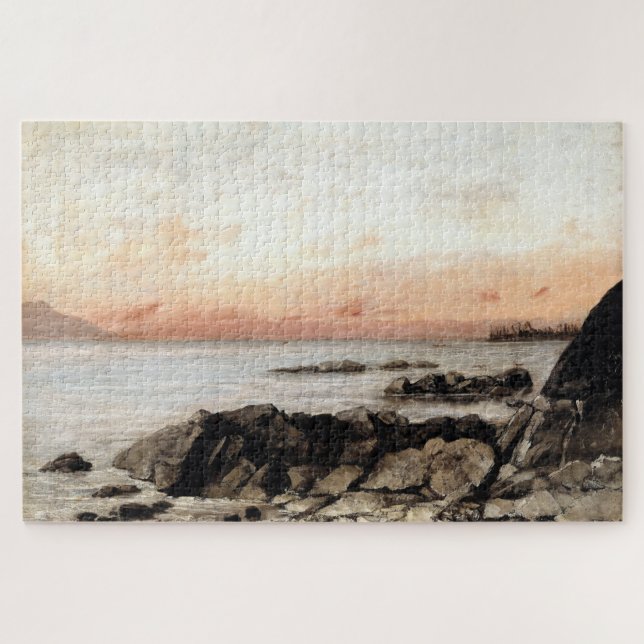 Quebra-cabeça Sunset, Vevey, Suiça - Gustave Courbet (Horizontal)