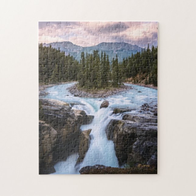 Quebra-cabeça Sunwapta Falls | Parque Nacional Jasper (Vertical)