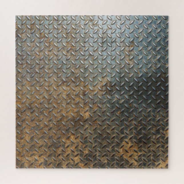 Quebra-cabeça Superfície metálica, fundo de textura refletora. (Vertical)