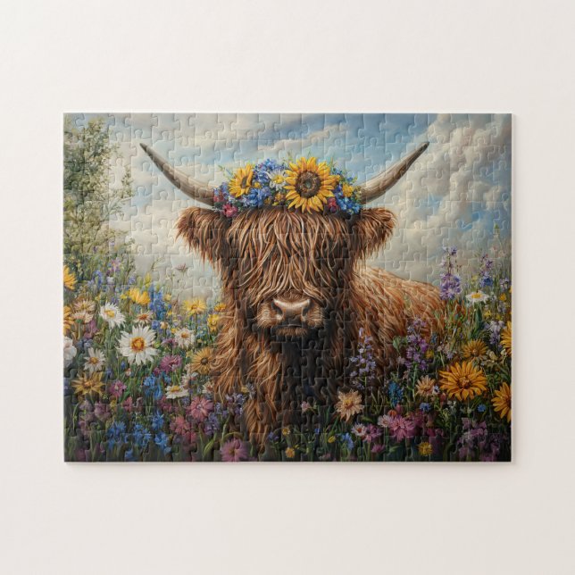 Quebra-cabeça Superfície Vaca Flor Selvagem (Horizontal)