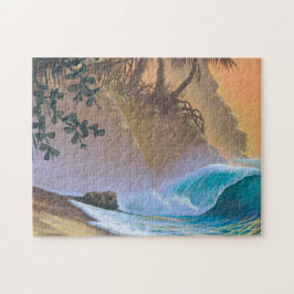 Quebra-cabeça Surf da praia da baía de Hanalei