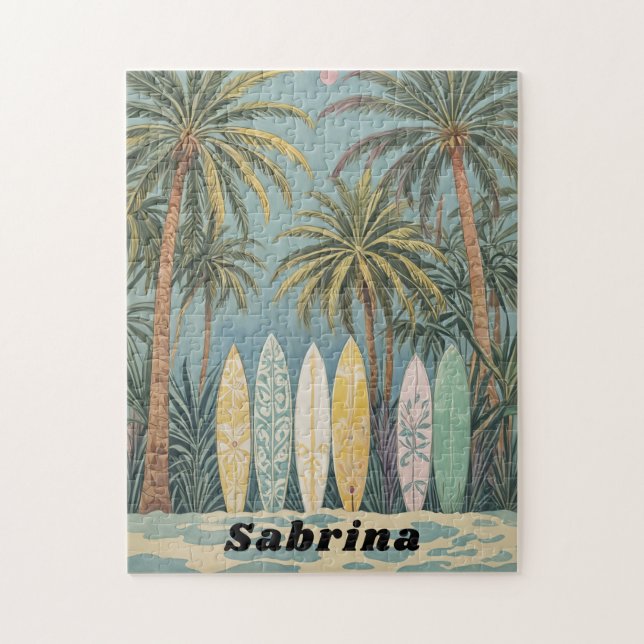 Quebra-cabeça Surf, Estilo de Pastel Personalizado (Vertical)