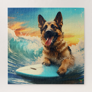 Quebra-cabeça Surfe de german shepherd