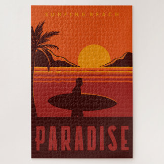 Quebra-cabeça Surfing Beach Paradise