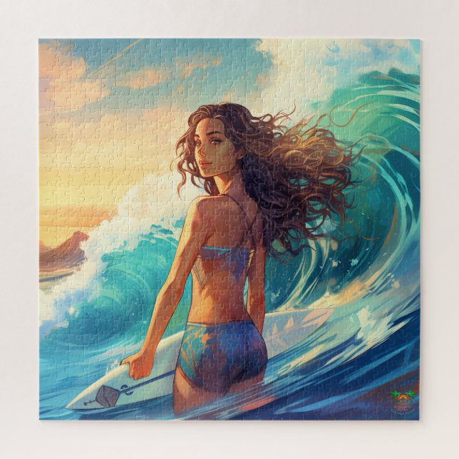 Quebra-cabeça Surfing Sunset (Vertical)