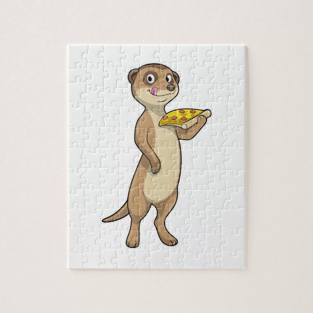 Quebra-cabeça Suricata com Pizza (Vertical)