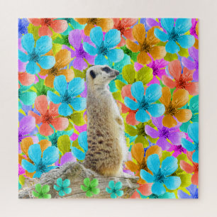 Quebra-cabeça Suricata e Flores, Quebra-Cabeça,