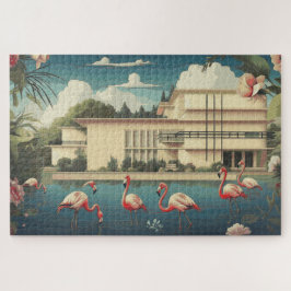 Quebra-cabeça Surreal Flamingo Scene