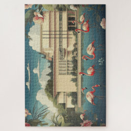 Quebra-cabeça Surreal Flamingo Scene