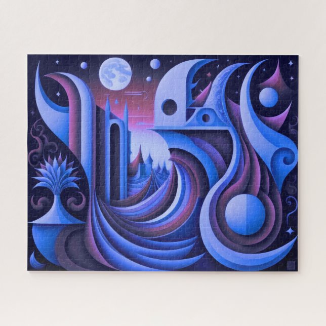 Quebra-cabeça Surrealismo do Cubismo do Design Abstrato Moderno (Horizontal)