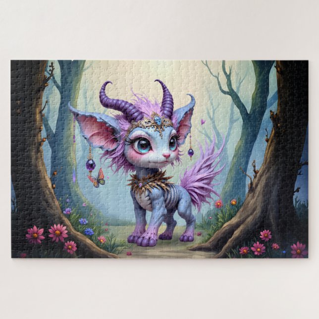 Quebra-cabeça Sussurro de Lilás – Guardiã da Floresta Encantada. (Horizontal)