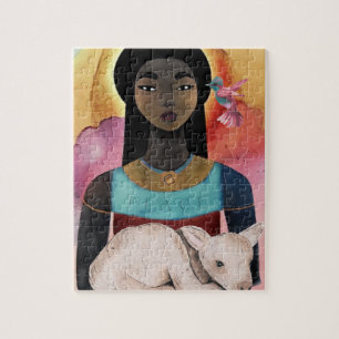 Quebra-cabeça Sussurros de Tranquilidade Arte Mulher Americana A