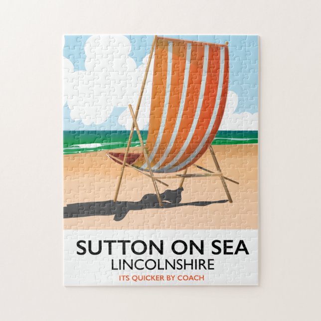 Quebra-cabeça Sutton on Sea seaside travel poster. (Vertical)