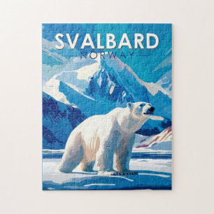 Quebra-cabeça Svalbard Norway Polar Bear Viagem Art Vintage