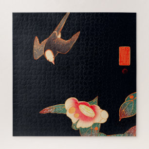 Quebra-cabeça Swallow e Camellia (1900) apresentada por Ito Jaku