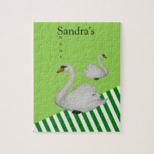 Quebra-cabeça Swans Green Stripe