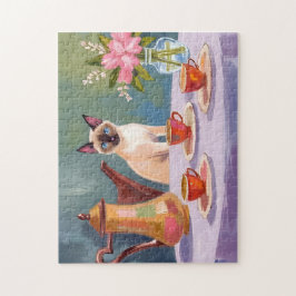 Quebra-cabeça Sweet Siamese & Tea Time Jigsaw Puzzle