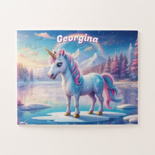 Quebra-cabeça Sweet Unicorn no Lago Congelado