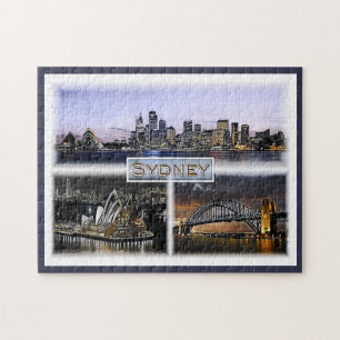 Quebra-cabeça Sydney by Night - Austrália - Mosaico -