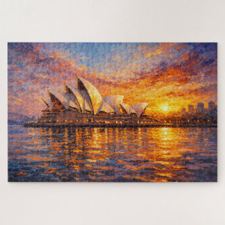 Quebra-cabeça Sydney Opera House Sunset Knife Oil Painting