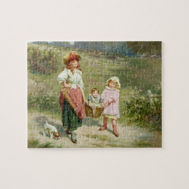 Quebra-cabeça T33572 ao mercado, para comprar um porco gordo (Horizontal)