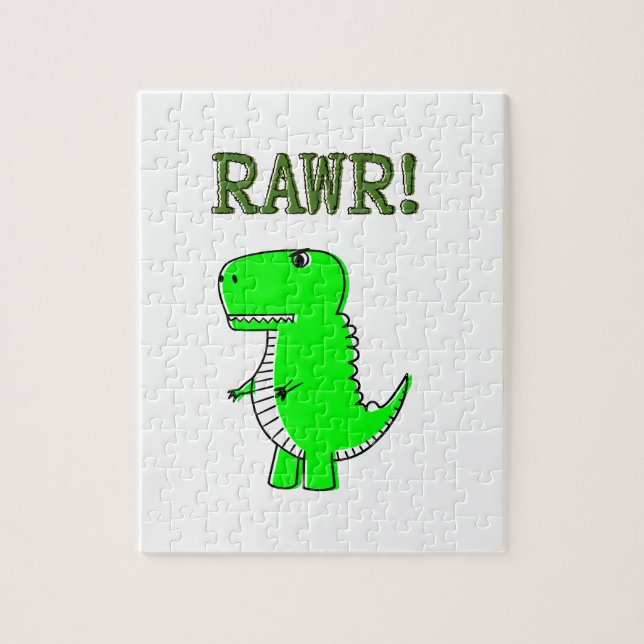 Quebra-cabeça T-Rex RAWR bonito e com raiva (Vertical)