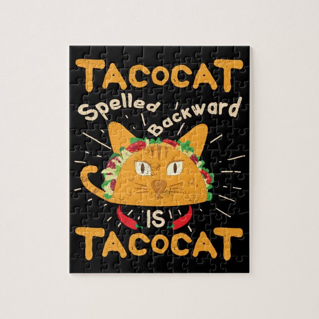 Quebra-cabeça Tacocat Ortografado Cinco de Mayo Taco (Vertical)