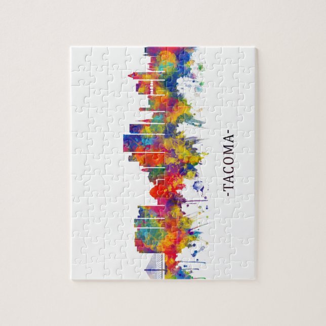 Quebra-cabeça Tacoma Washington Skyline (Vertical)